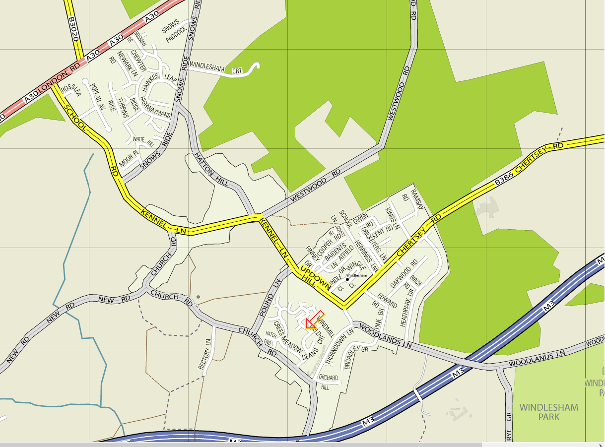 Windlesham street map