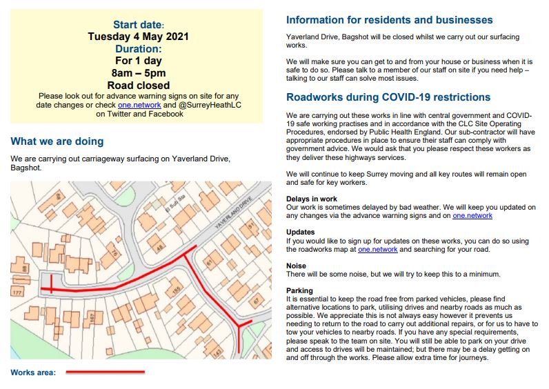 Yaverland Drive road closure