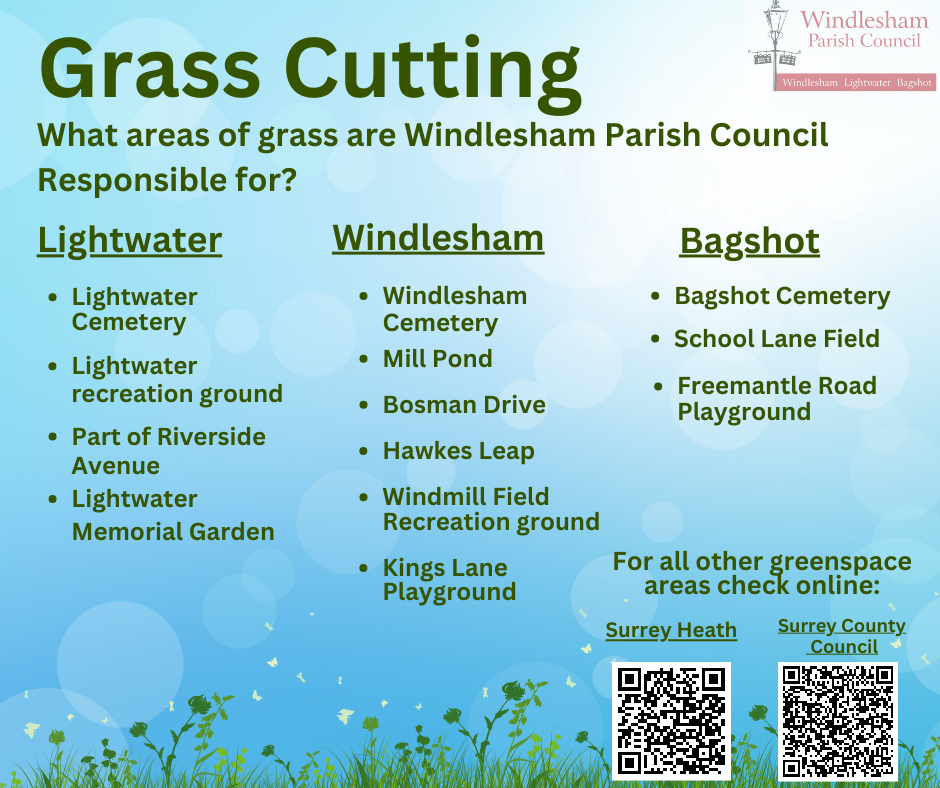 Grass Cutting - Which areas are Windlesham Parish Council responsible for?