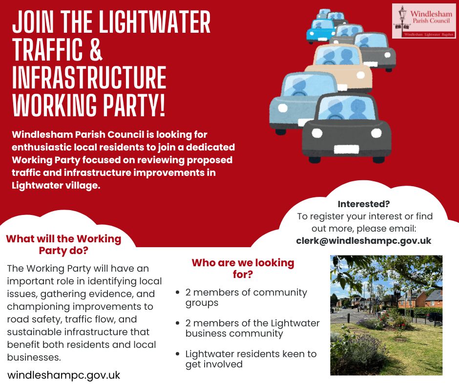 Join the Lighwater Traffic and Infrastructure Working Party!