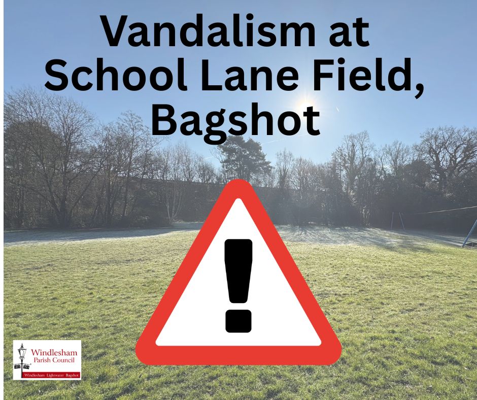 Vandalism at School Lane Field, Bagshot